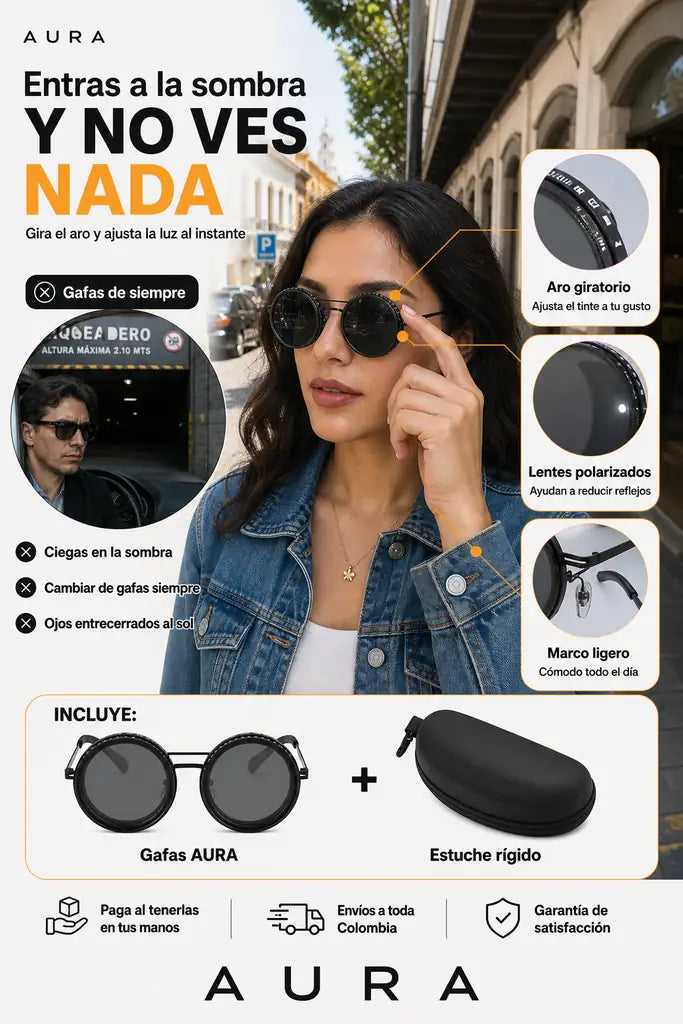 Gafas con Tinte Ajustable - Ajusta la Luz con un Giro - Oferta Especial