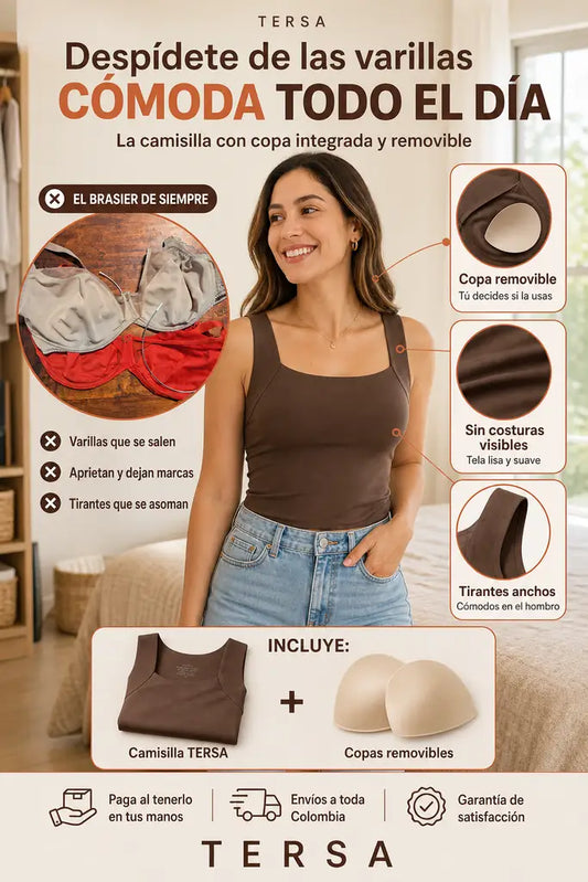 Camisilla con Copa Integrada y Removible - Cómoda Todo el Día - 30% Off