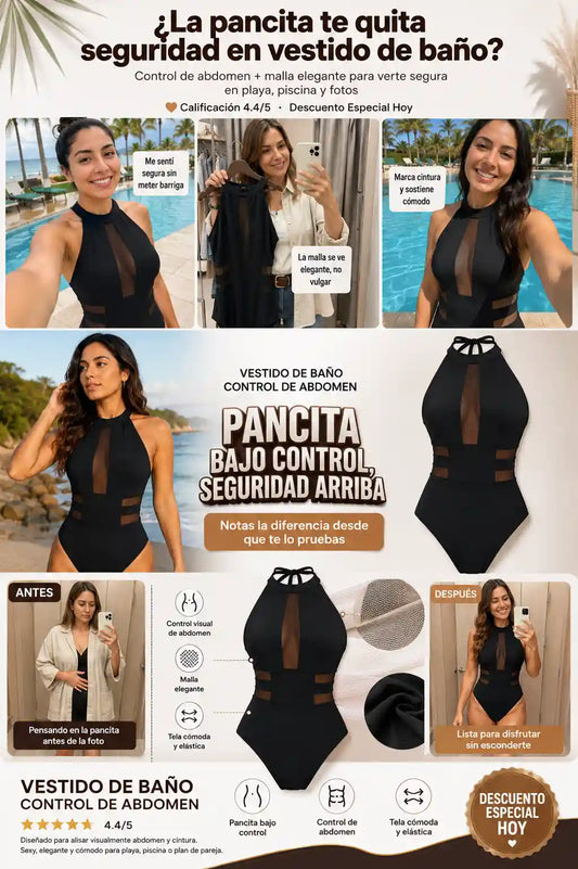 Vestido De Baño Control De Abdomen - Moldea el Abdomen y Cintura - Descuento Especial Hoy