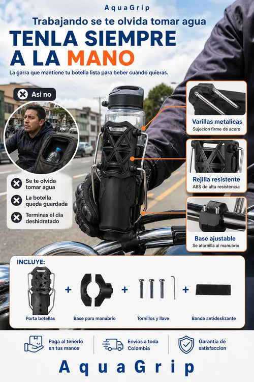 Portabidon Ajustable para Moto y Bicicleta - Toma Agua Sin Parar de Trabajar - Precio Especial Hoy