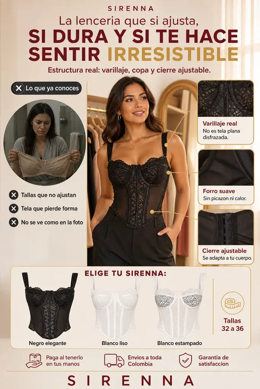 Corset Sirenna en Encaje - Estructura Real y Ajuste Perfecto - Descuento Especial Hoy