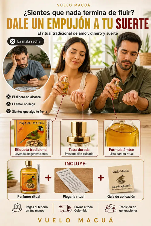 Vuelo Macuá - Ritual de Amor, Dinero y Suerte - Descuento Hoy