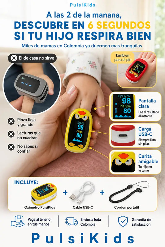 Oximetro Pediatrico - Resultado en 6 Segundos - Hecho para Ninos