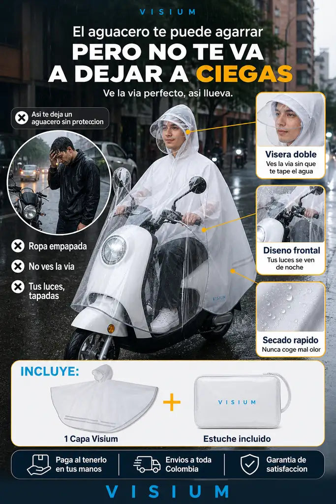Capa Impermeable para Moto y Bicicleta - No Te Mojes Bajo La Lluvia - Hoy 30% OFF