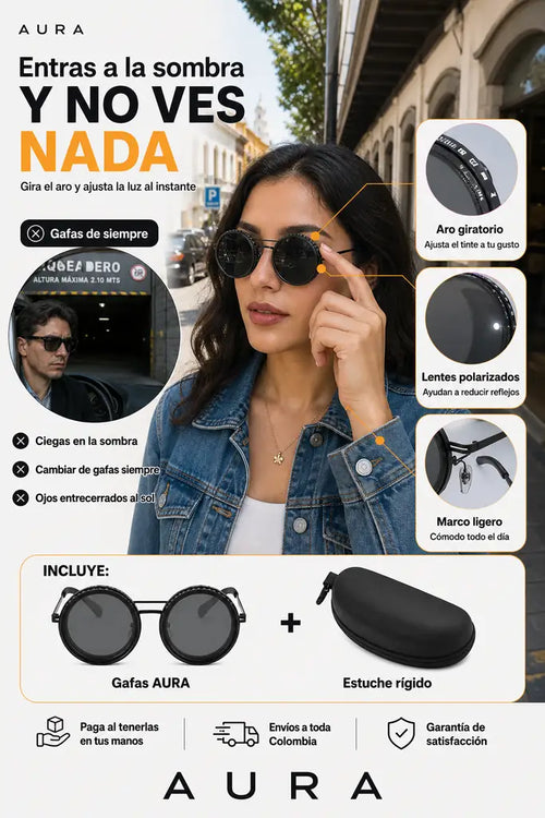 Gafas con Tinte Ajustable - Ajusta la Luz con un Giro - Oferta Especial